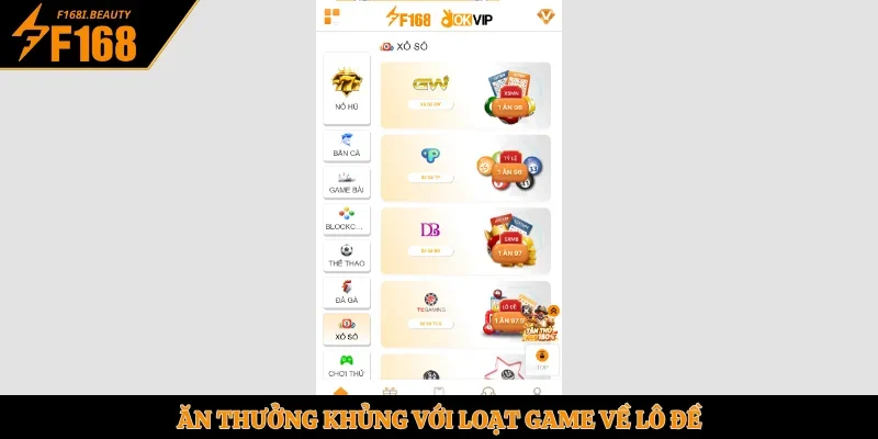 Ăn thưởng khủng với loạt game về lô đề